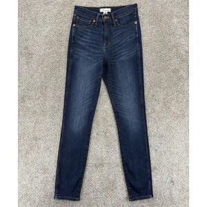 Madewell 10" High Rise Skinny Jeans Women's Size 25 Dark Wash Blue Denim Stretch